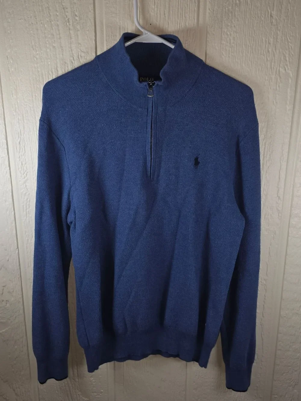 Men's Polo by Ralph Lauren Men's Navy Blue Half-Zip Sweater, Size Medium